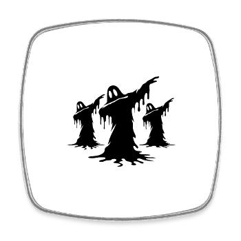 Gruselige Dabbing Gespenster Geister Halloween - Viereckiger Kühlschrankmagnet - Weiß - Vorne