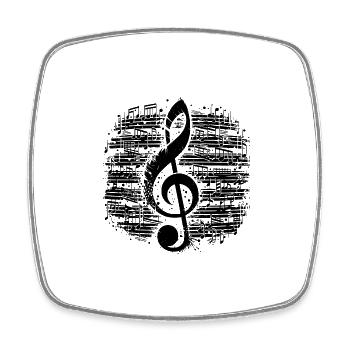 Music clef vintage music sheet style - Square fridge magnet - white - Front