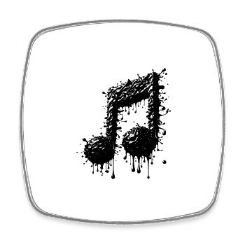 Liquid Music Eighth Notes Scale - Square fridge magnet - white - Front