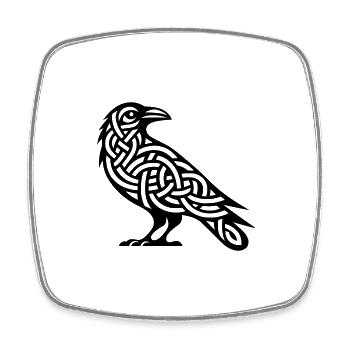Raben Vogel in Keltischen Tattoo Knoten Style - Viereckiger Kühlschrankmagnet - Weiß - Vorne