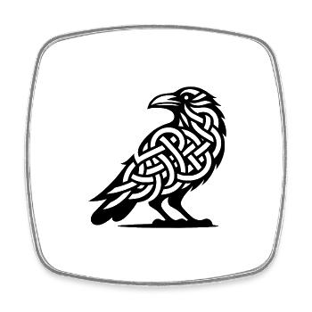 Nordic Celtic Raven Tattoo Knot Style - Square fridge magnet - white - Front