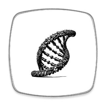 DNA Technik Kette verdrehte Kettenglieder - Viereckiger Kühlschrankmagnet - Weiß - Vorne
