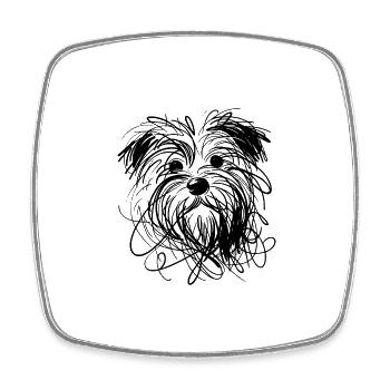 Wilde Tattoo Hundeskizze süßes Hunde-Gesicht - Viereckiger Kühlschrankmagnet - Weiß - Vorne