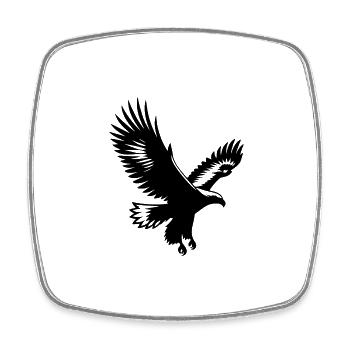 Steinadler segelt auf breiten Schwingen - Viereckiger Kühlschrankmagnet - Weiß - Vorne
