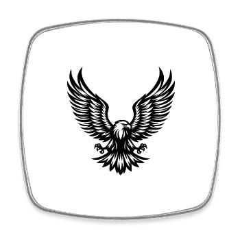 Kraftvoller Adler mit gespreizten Krallen - Viereckiger Kühlschrankmagnet - Weiß - Vorne