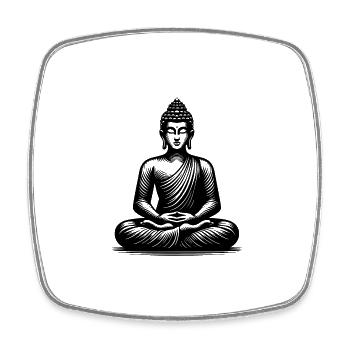 Yoga Buddha Erleuchtung Meditation Tattoo Style - Viereckiger Kühlschrankmagnet - Weiß - Vorne