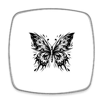 Exotischer Schmetterling Tinten Tattoo Style - Viereckiger Kühlschrankmagnet - Weiß - Vorne