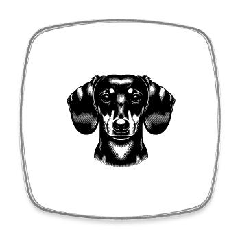 Dog Portrait Dachshund Cute Dog Motif - Square fridge magnet - white - Front