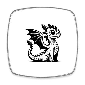 Imaginative dragon with magical charisma - Square fridge magnet - white - Front