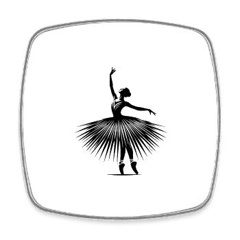 Tänzerische Eleganz in perfekten Ballerina Pose - Viereckiger Kühlschrankmagnet - Weiß - Vorne