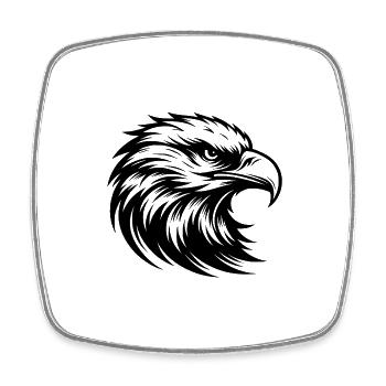 Elegant bird of prey as a powerful animal graphic - Square fridge magnet - white - Front