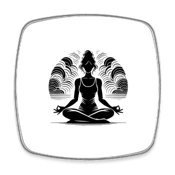 Yoga méditatif de la silhouette et spiritualité - Magnet carré - blanc - Devant