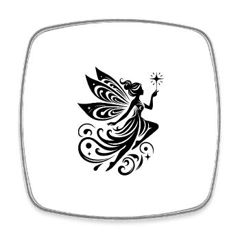 Fairytale fairy with magical silhouette - Square fridge magnet - white - Front