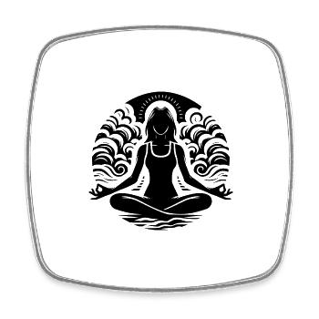 Yoga und Spiritualität meditative Silhouette - Viereckiger Kühlschrankmagnet - Weiß - Vorne