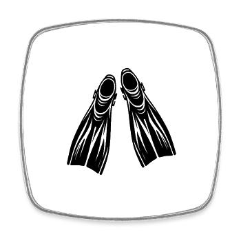 Gerätetaucher Flossen Tattoo Logo Style - Viereckiger Kühlschrankmagnet - Weiß - Vorne