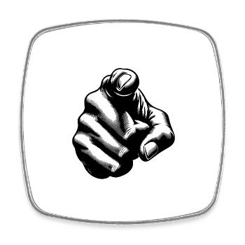 Klassische Handposition Präzise Zeigefinger Geste - Viereckiger Kühlschrankmagnet - Weiß - Vorne