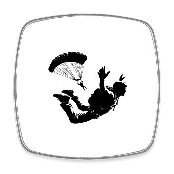Formation en chute libre parachutiste amateur - Magnet carré - blanc - Devant