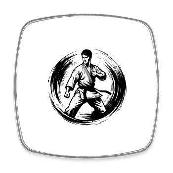 Tattoo Karateka Tradition mit Disziplin und Kraft - Viereckiger Kühlschrankmagnet - Weiß - Vorne