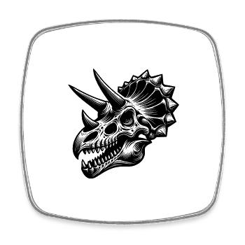 Triceratops - Dinosaur Head Sketch - Square fridge magnet - white - Front