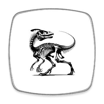Raptor Dino - I'm not old - I'm a fossil - Square fridge magnet - white - Front