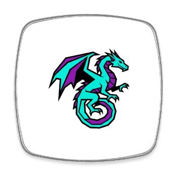 E-Sports Gaming Dragon | Modern Clan Logo - Square fridge magnet - white - Front
