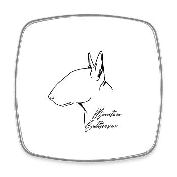 Miniature Bullterrier Profil Hunde Wilsigns - Viereckiger Kühlschrankmagnet - Weiß - Vorne