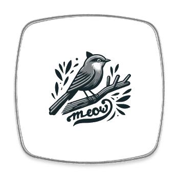 Drôle d’observation des oiseaux gris Catbird - Magnet carré - blanc - Devant