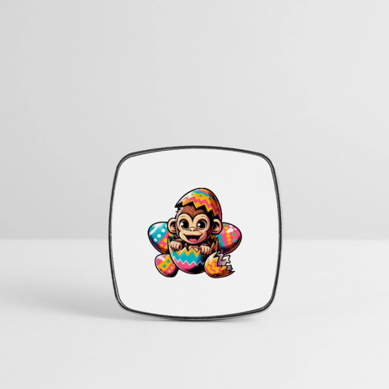 Easter Monkey Hatches Easter Egg Design Square fridge magnet