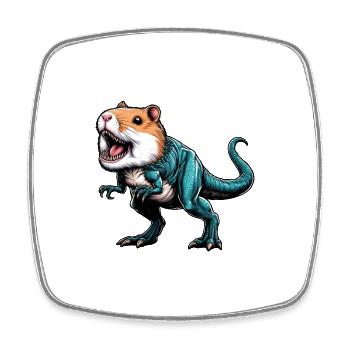 Hybride de hamster T-Rex : créature mythique fantastique - Magnet carré - blanc - Devant