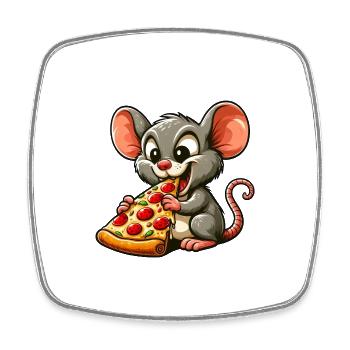 Mouse Rat Popcorn Cinéma Fan de cinéma - Magnet carré - blanc - Devant