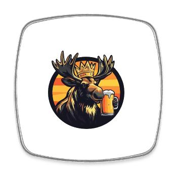 Bière d’orignal - Magnet carré - blanc - Devant