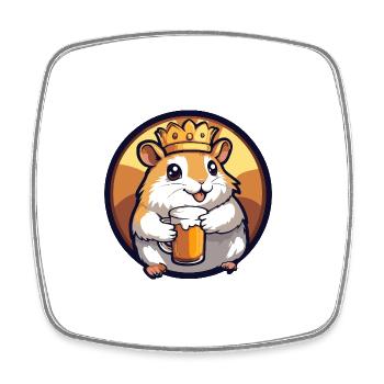 Hamster Beer - Square fridge magnet - white - Front