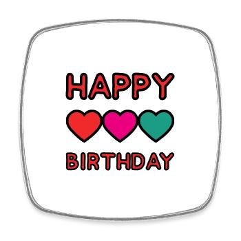 HAPPY BIRTHDAY. ANNIVERSAIRE. - Magnet carré - blanc - Devant