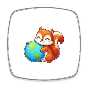 Squirrels for Environmental Protection & Nature Conservation - Square fridge magnet - white - Front