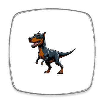 T-Rex Doberman Mix Fabulous Animal - Square fridge magnet - white - Front