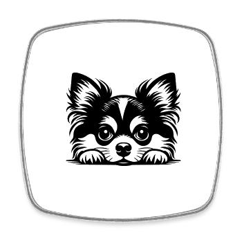 Liegender Chihuahua Vektordesign - Viereckiger Kühlschrankmagnet - Weiß - Vorne