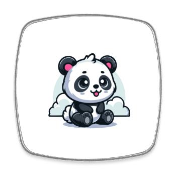 Baby-Panda - Viereckiger Kühlschrankmagnet - Weiß - Vorne