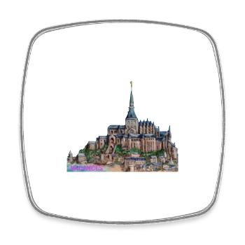 Peinture, vacances au mont, mer et plage - Magnet carré - blanc - Devant