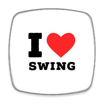 Ich liebe Swing - Viereckiger Kühlschrankmagnet - Weiß - Vorne