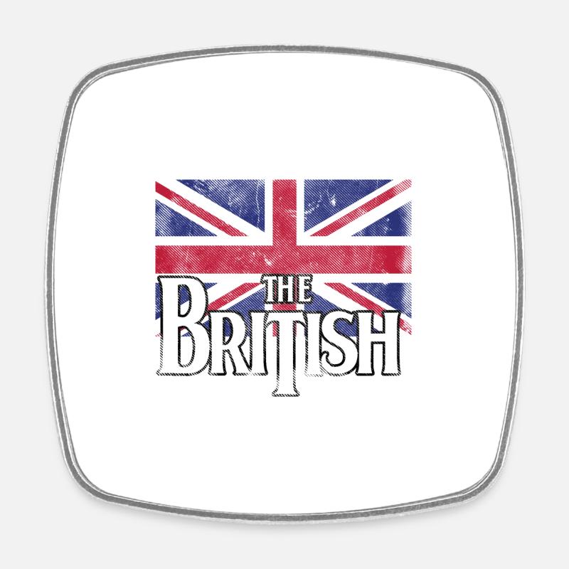 The British Flag - Square fridge magnet - white