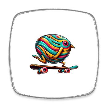Osterei Skateboard Küken, Vogel Skater - Viereckiger Kühlschrankmagnet - Weiß - Vorne
