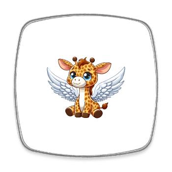 Girafe avec des ailes comme un ange - Magnet carré - blanc - Devant