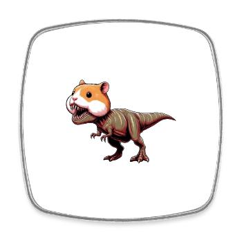 Hamster Dino T-Rex Créature Mythique Créature Fantastique - Magnet carré - blanc - Devant