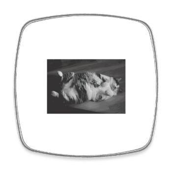 Official Sleep Shirt Cat Pajamas Cat Mom - Square fridge magnet - white - Front