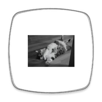 Official Sleep Shirt Cat Pajamas Cat Mom - Square fridge magnet - white - Front