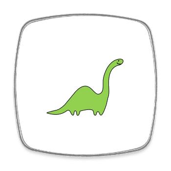 Dino Langhals - anpassbare Motivfarben - Viereckiger Kühlschrankmagnet - Weiß - Vorne