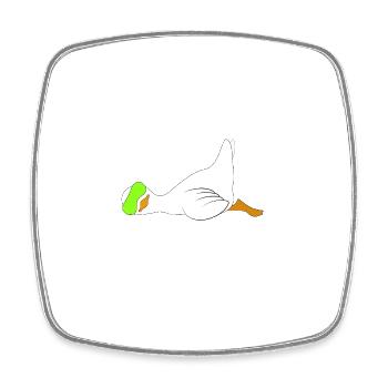 canard drôle de paresseux dicton - Magnet carré - blanc - Devant
