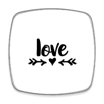 Love Heart Arrows Design - Square fridge magnet - white - Front