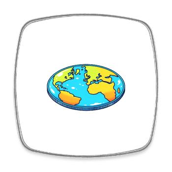 Drôle de chauve-souris Flat Earth Fun - Magnet carré - blanc - Devant