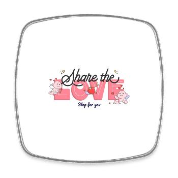 Share the love Valentines day Family day - Viereckiger Kühlschrankmagnet - Weiß - Vorne